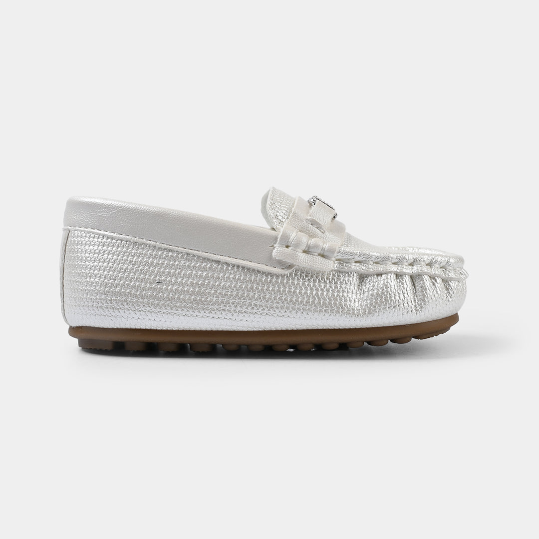 Girls Loafer H502-GR2-SILVER