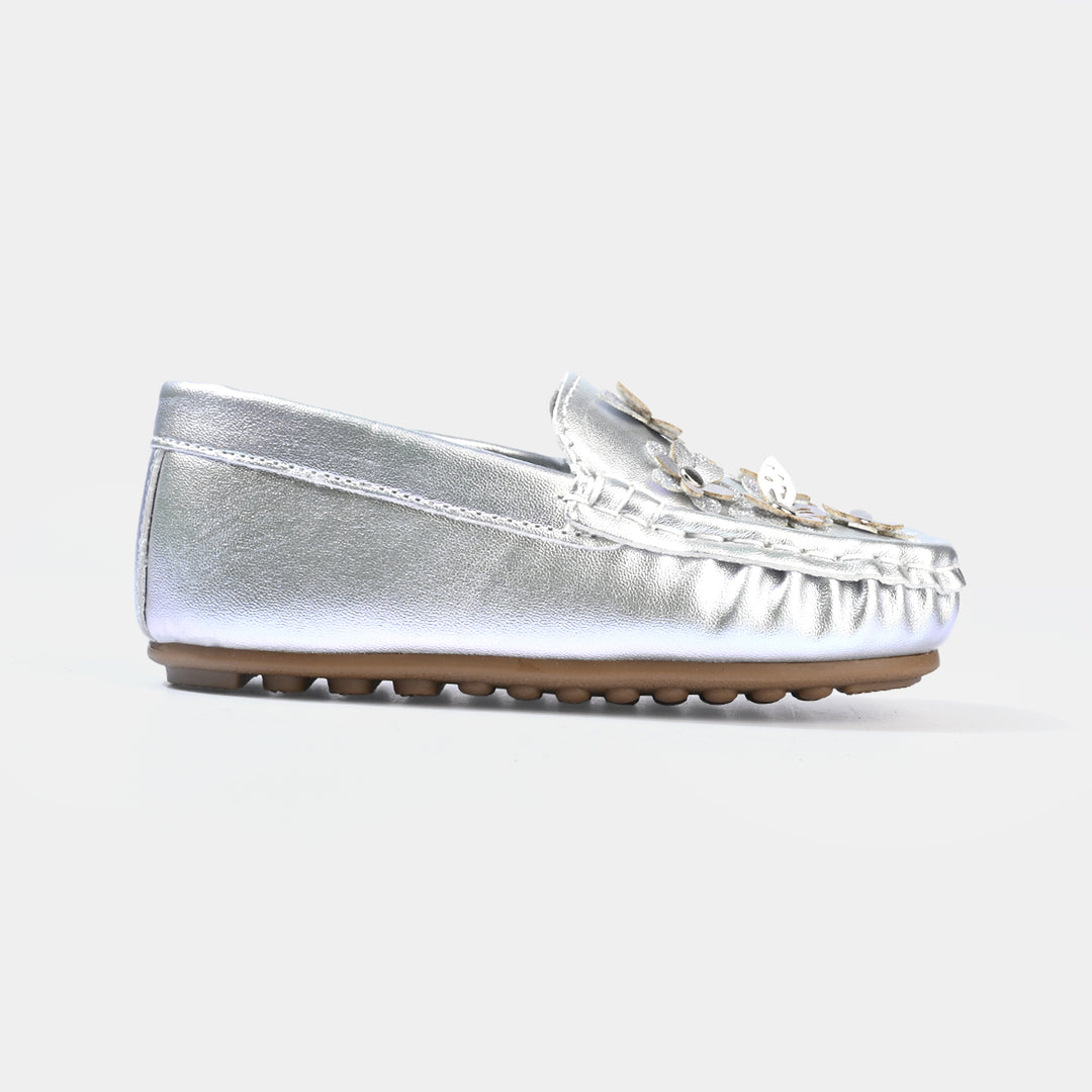 Girls Loafer H502-GR3-SILVER
