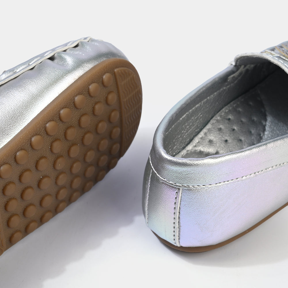 Girls Loafer H502-GR3-SILVER