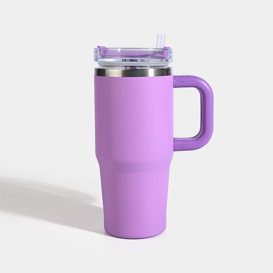 Insulated Stainless Steel Tumbler with Handle & Straw