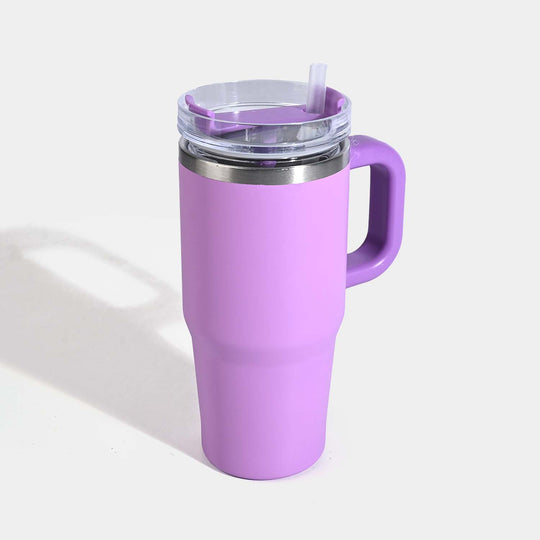 Insulated Stainless Steel Tumbler with Handle & Straw