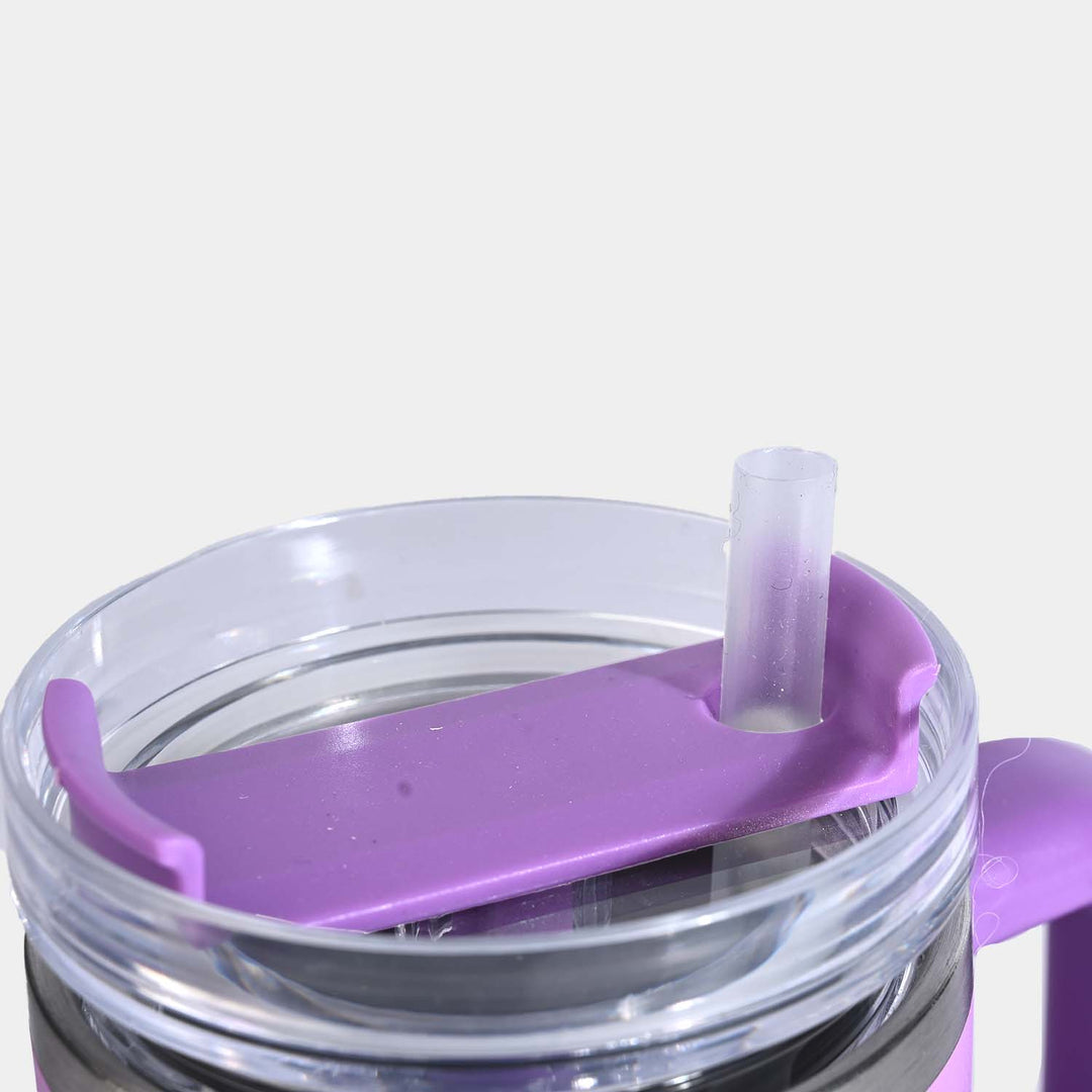 Insulated Stainless Steel Tumbler with Handle & Straw