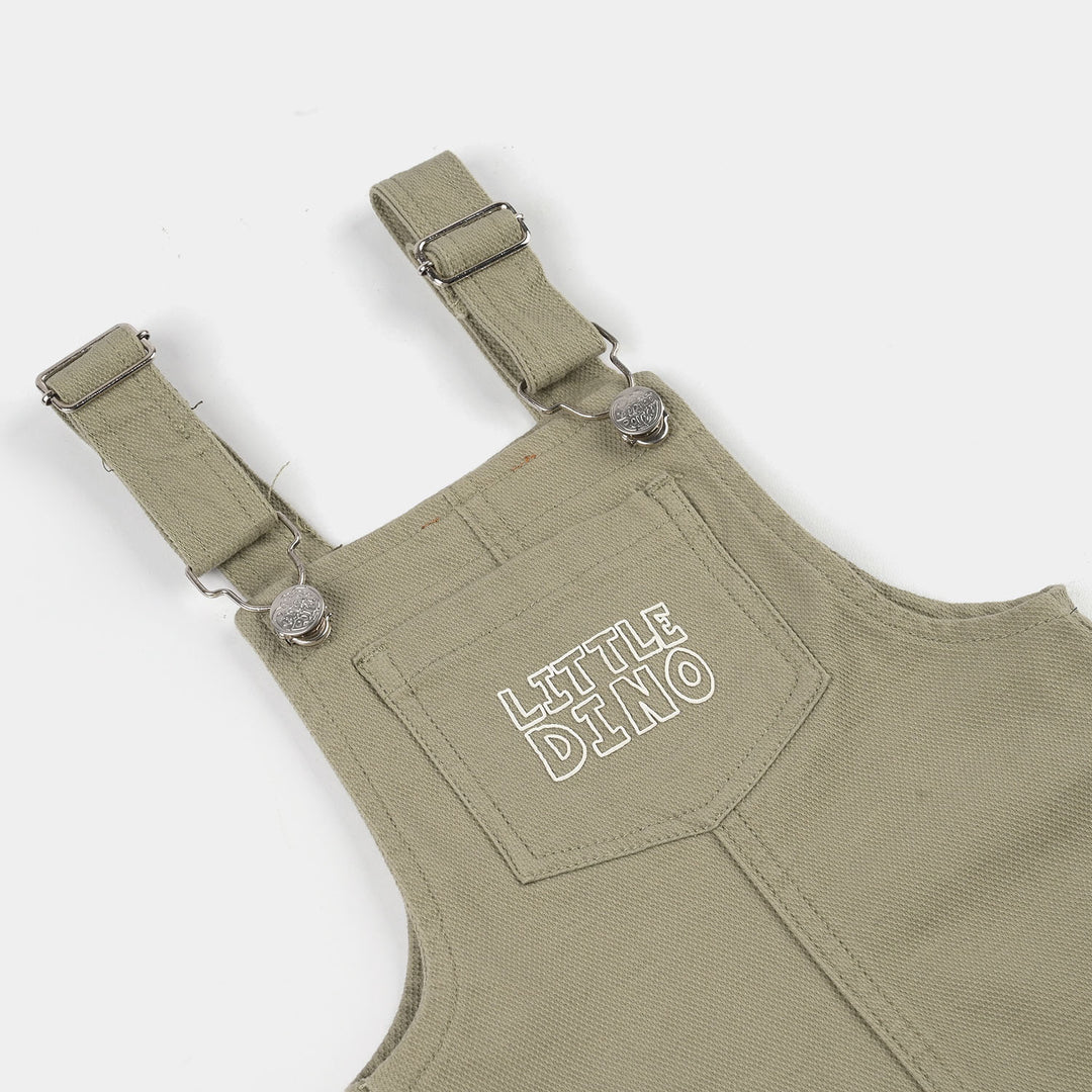 Infant Boys Denim Rigid Overall (Little Dino) - Green