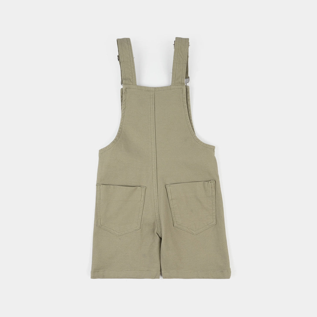 Infant Boys Denim Rigid Overall (Little Dino) - Green