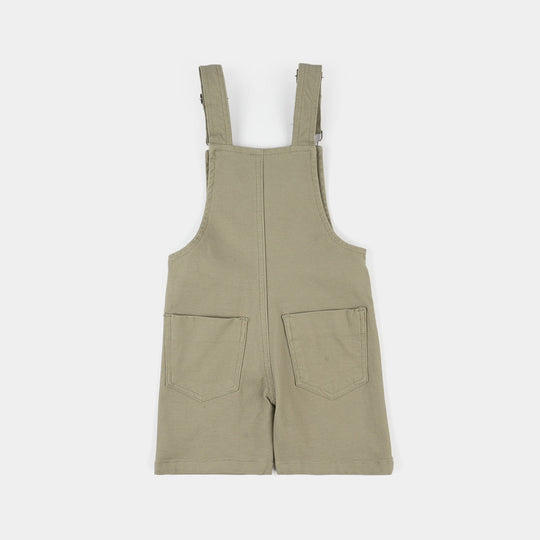 Infant Boys Denim Rigid Overall (Little Dino) - Green