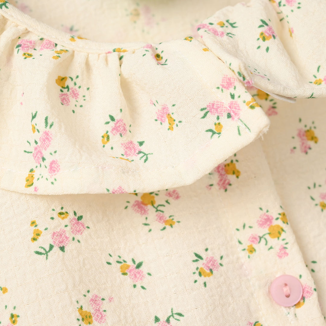 Infant Girls Poly Crinkle Causal Frock - Off White