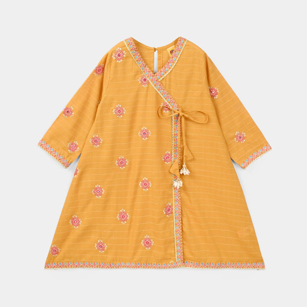 Girls Dobby 3-Piece Set (Sangeet) – Mustard