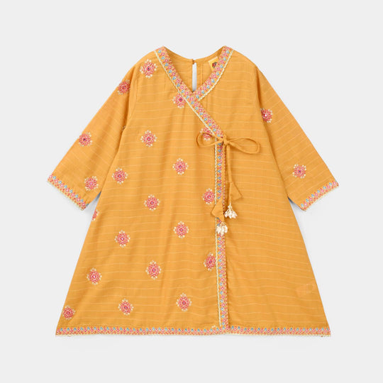 Girls Dobby 3-Piece Set (Sangeet) – Mustard