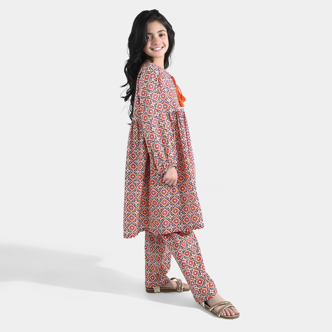 Girls Cotton Printed 2Pcs (CIRO) - Multi