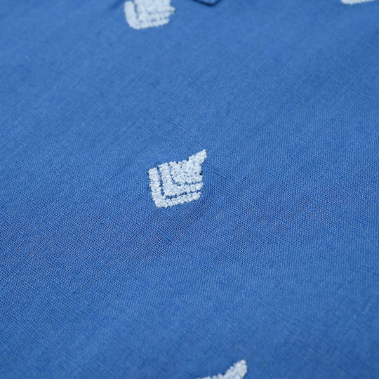 Infant Boys Cotton Slub Embroidered Kurta (Breeze) - Blue