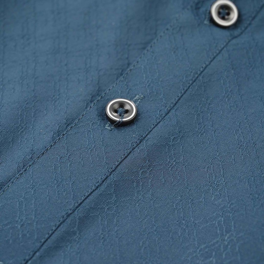 Infant Boys Poly Viscose Basic Kurta (Jacquard) - Teal Green