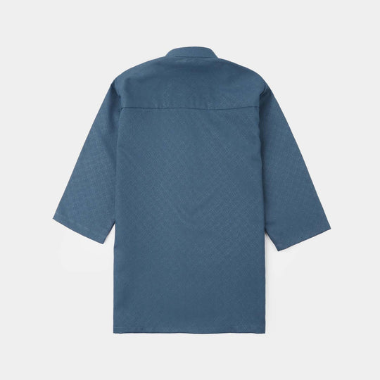 Infant Boys Poly Viscose Basic Kurta (Jacquard) - Teal Green