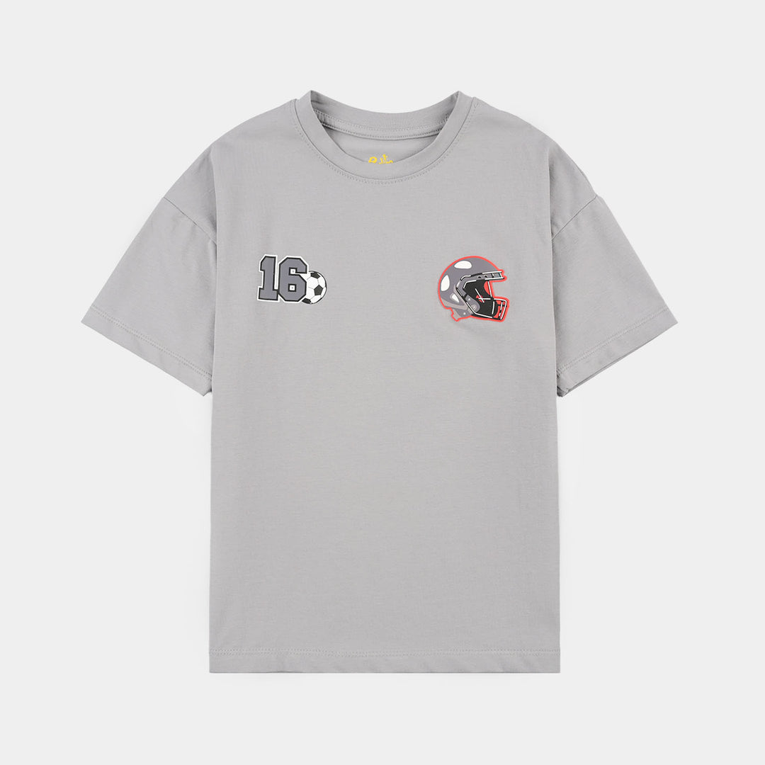 Boys T-Shirt H/S FOOTBALL LEAGUE-GREY