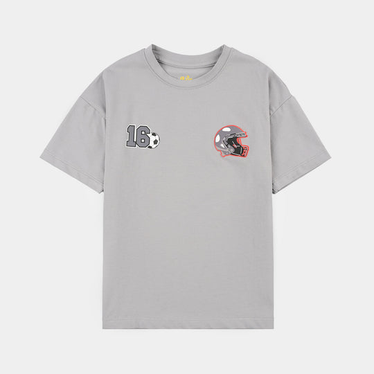 Boys T-Shirt H/S FOOTBALL LEAGUE-GREY