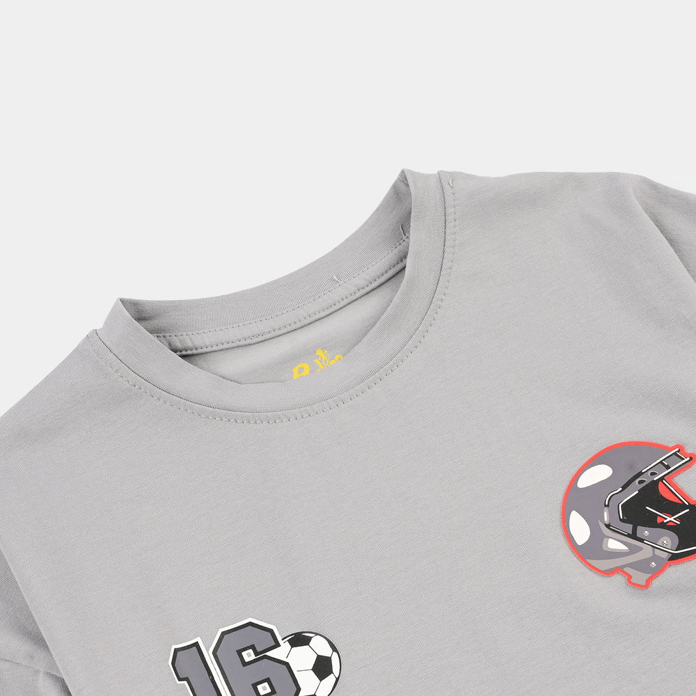 Boys T-Shirt H/S FOOTBALL LEAGUE-GREY