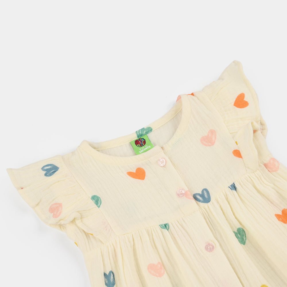 Infant Girls Gauze Woven Romper - Off White