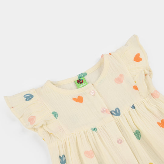 Infant Girls Gauze Woven Romper - Off White
