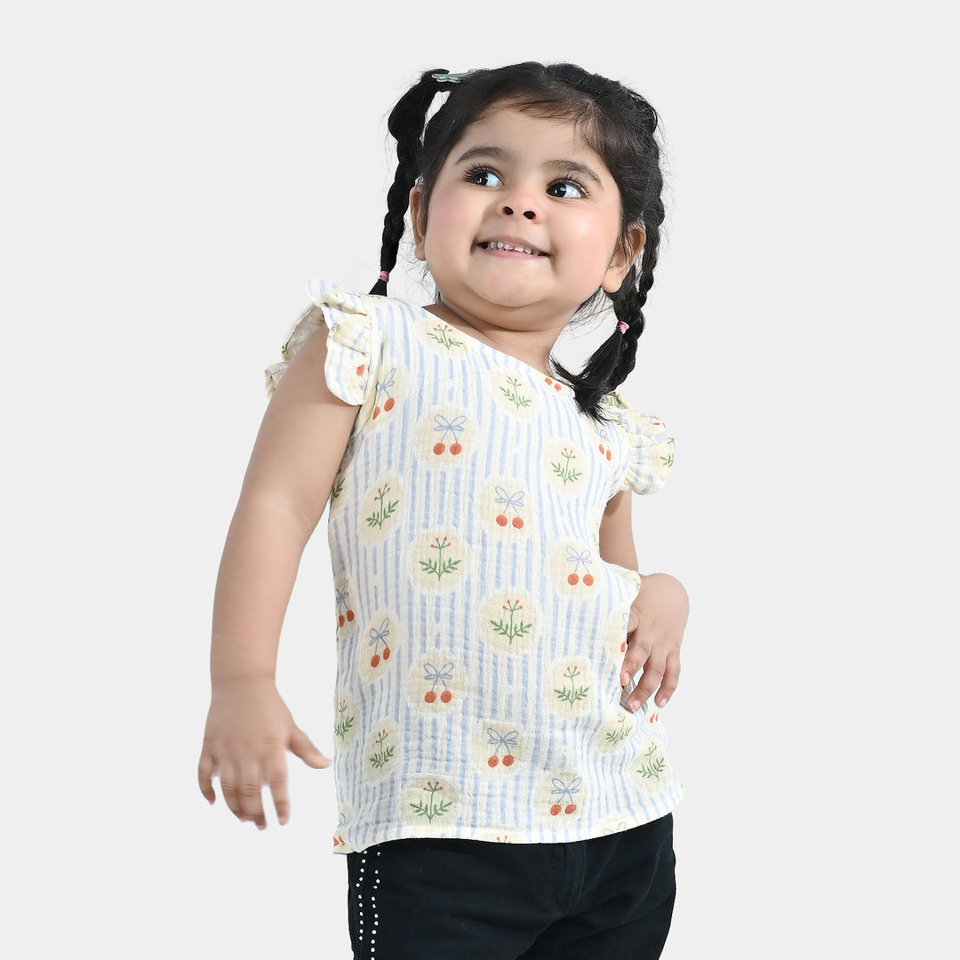 Infant Girls Cotton Top Ruffle-Multi