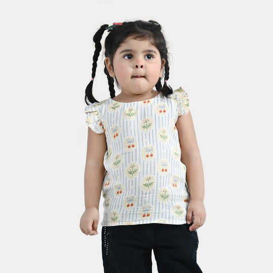Infant Girls Cotton Top Ruffle-Multi
