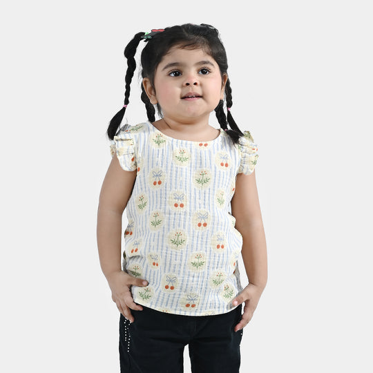 Infant Girls Cotton Top Ruffle-Multi