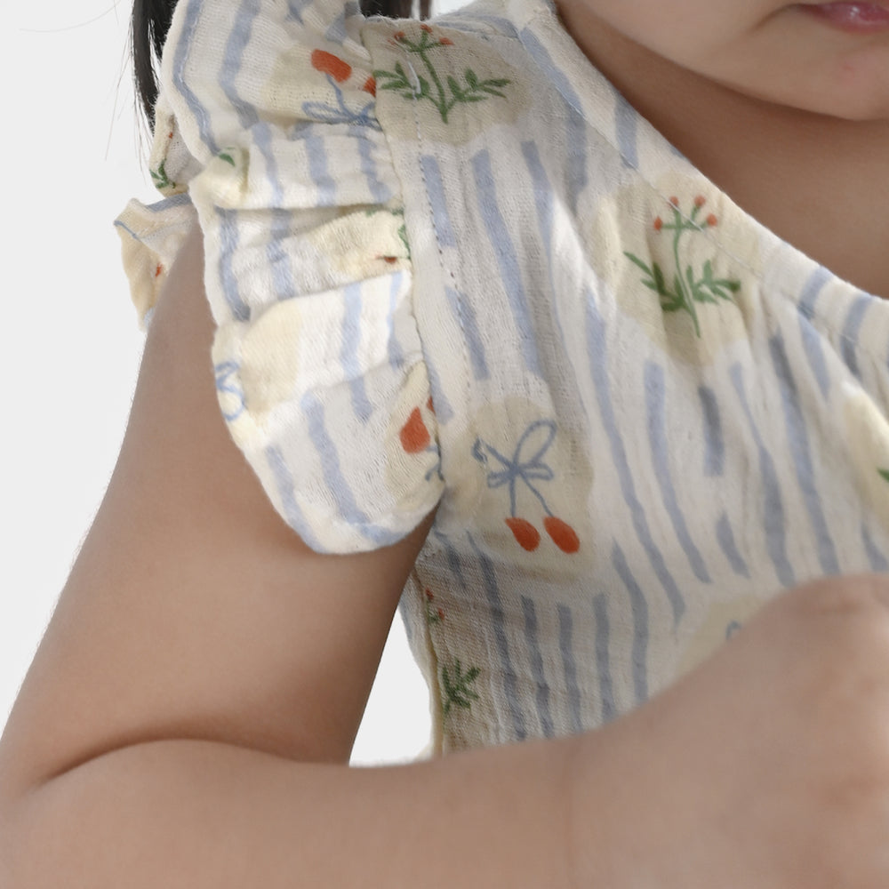 Infant Girls Cotton Top Ruffle-Multi