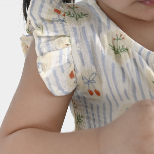 Infant Girls Cotton Top Ruffle-Multi