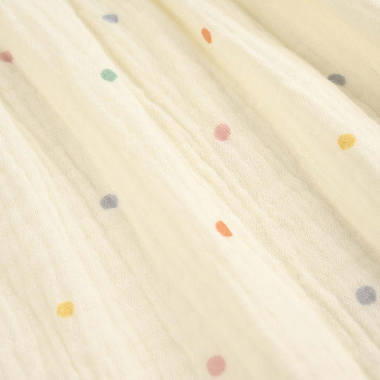 Infant Girls Cotton Casual Frock Multi Dots-Off.White