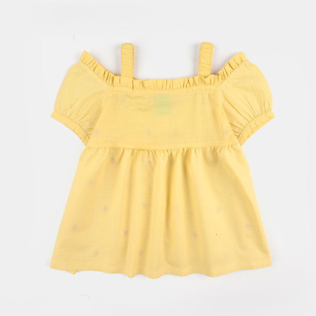 Infant Girls Jacquard Emb Top Strawberries - Yellow