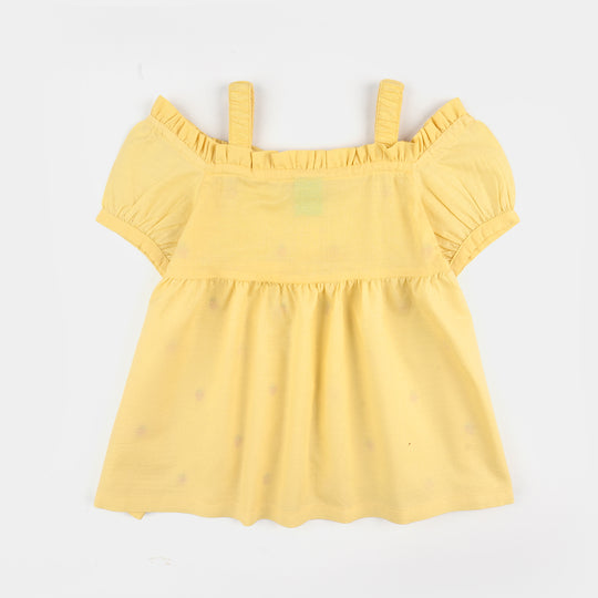 Infant Girls Jacquard Emb Top Strawberries - Yellow