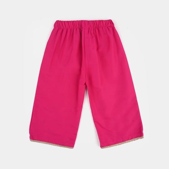 Infant Girls Poly Cambric 2Pc Set (Guddi) - Bright Pink