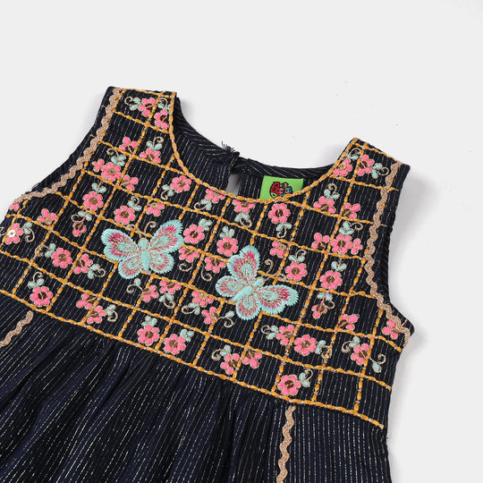 Infant Girls Jacquard 2-Piece Set (Joyfull) - Navy Blue