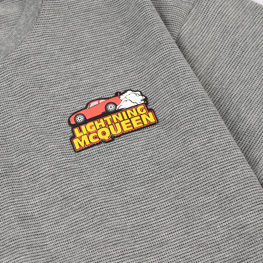 Boys Yarn Dyed  T-Shirt Lightning Mcqueen - Grey