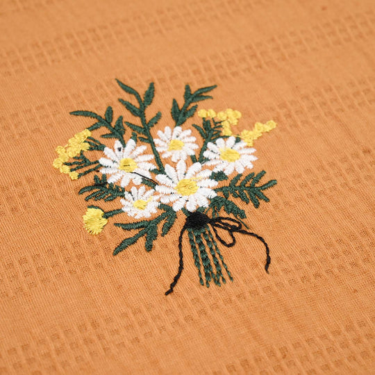 Girls Yarn Dyed T-Shirt (Daisy Bouquet) – Brown
