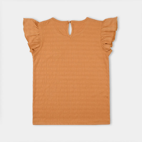 Girls Yarn Dyed T-Shirt (Daisy Bouquet) – Brown