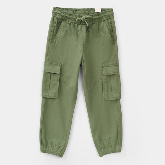 Boys Cotton Twill Pant (Enjoy It)- Green
