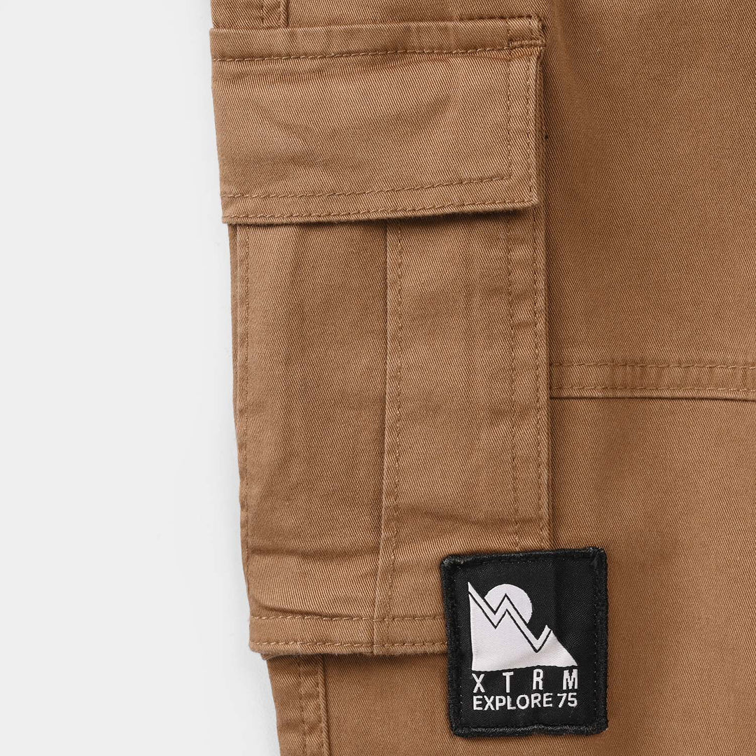 Boys Cotton Twill Pant - Brown