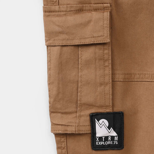 Boys Cotton Twill Pant - Brown