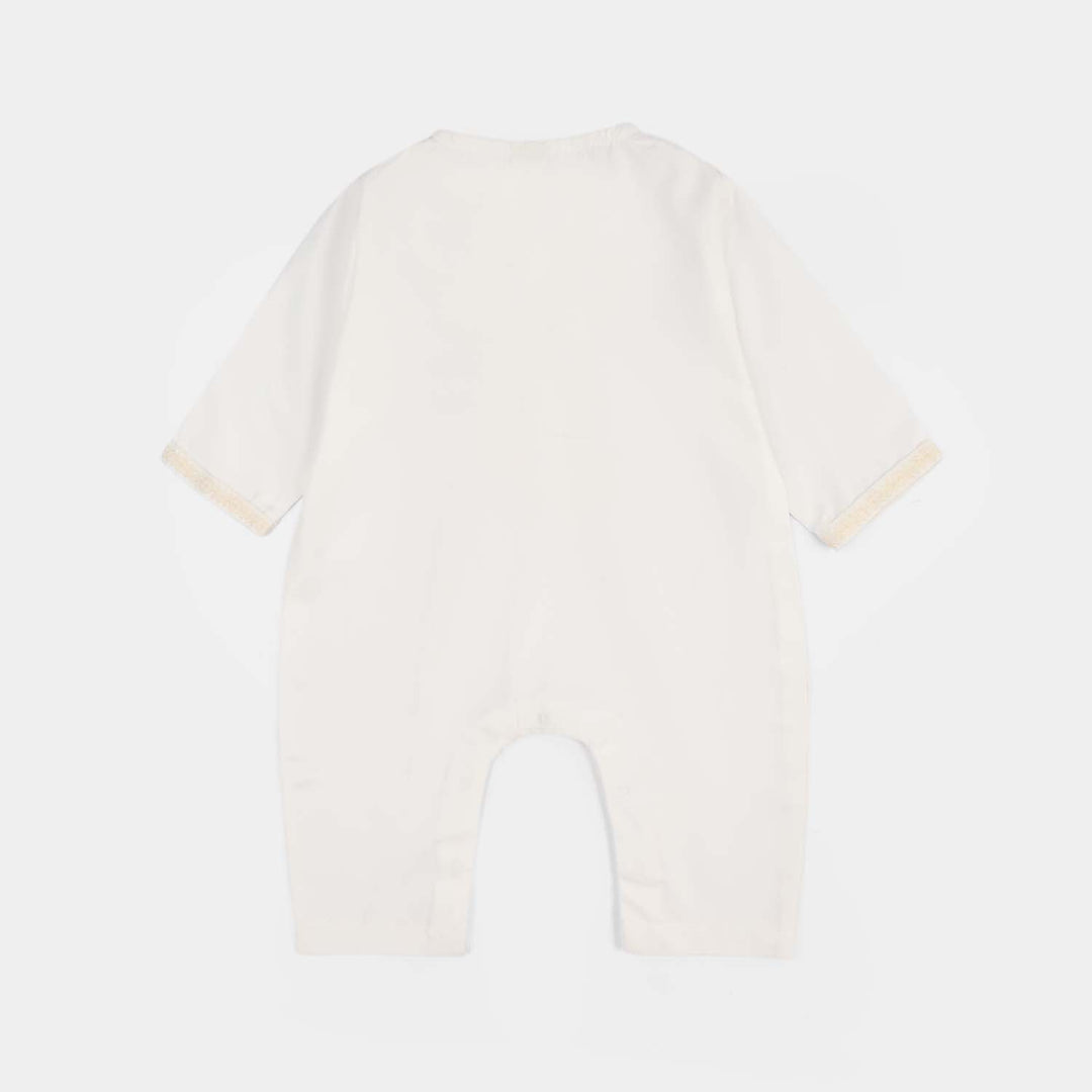 Infant Boys Poly Viscose Woven Romper (Kandoora) – Off-White
