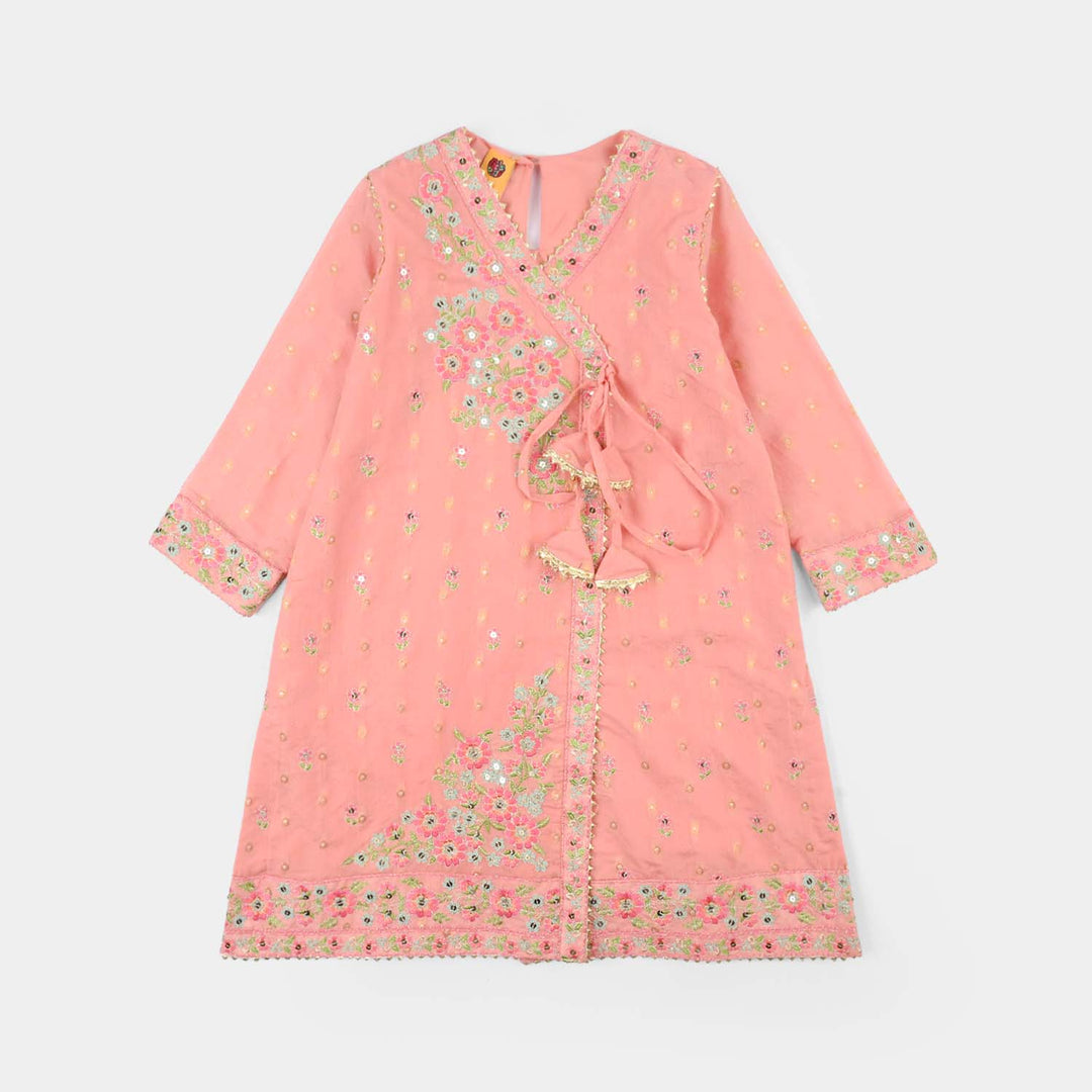 Girls Jacquard 3-Piece Set (Sundas) - Peach