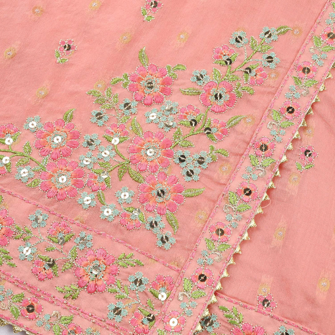 Girls Jacquard 3-Piece Set (Sundas) - Peach