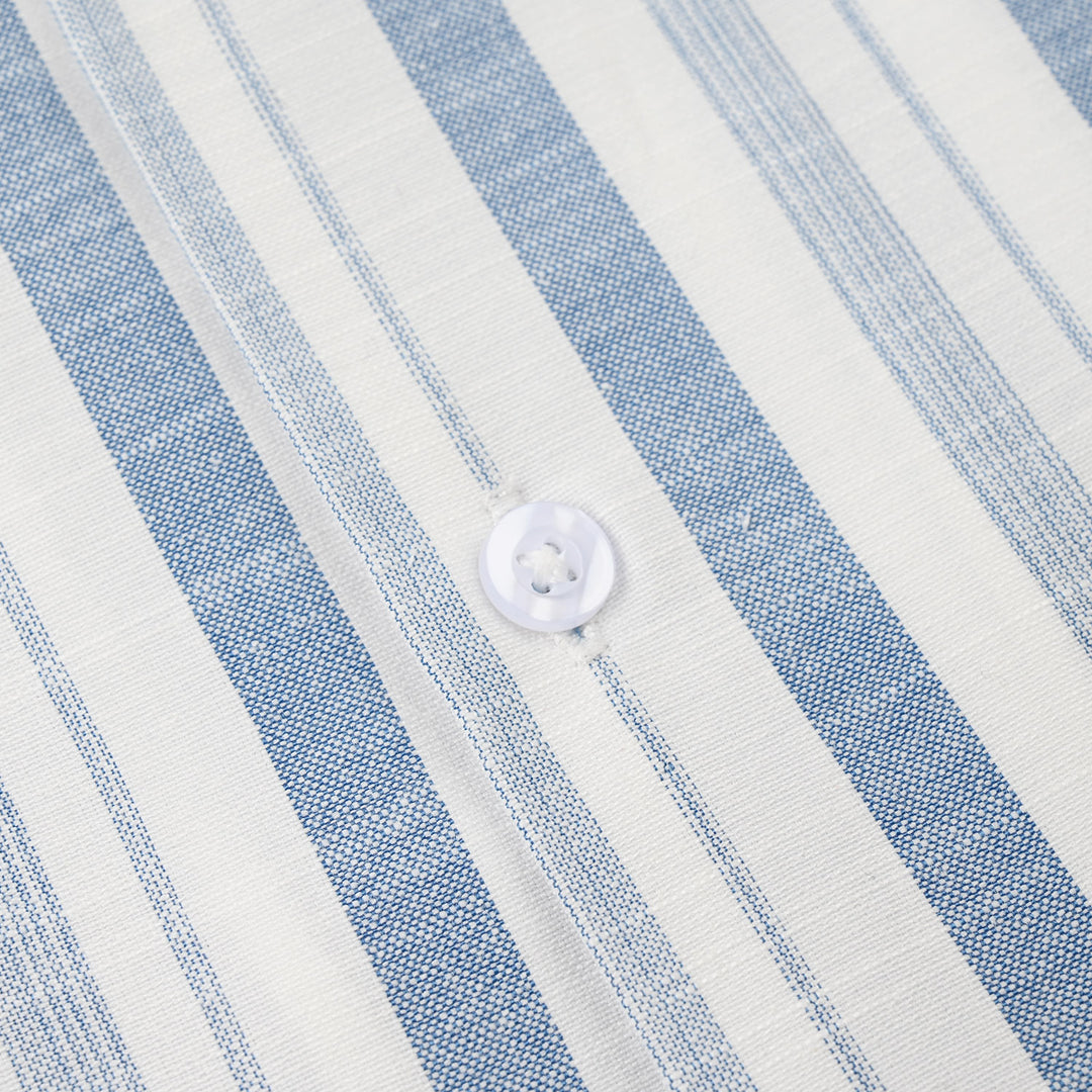 Teens Boys Yarn Dyed Shirt (Surf Club) - Blue Stripe