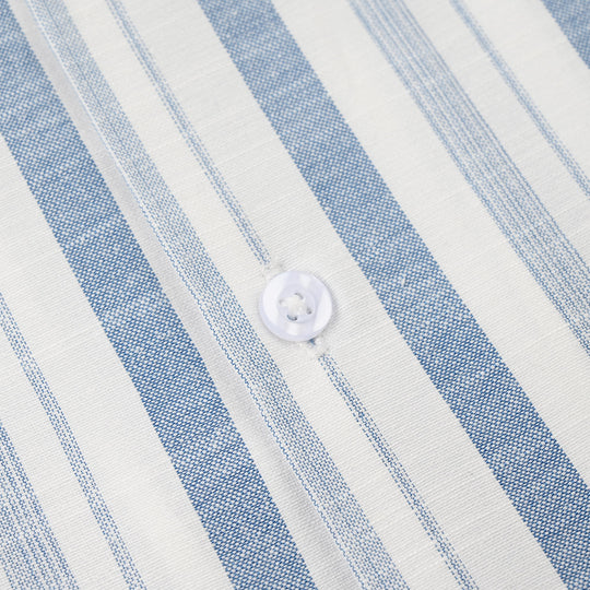 Teens Boys Yarn Dyed Shirt (Surf Club) - Blue Stripe