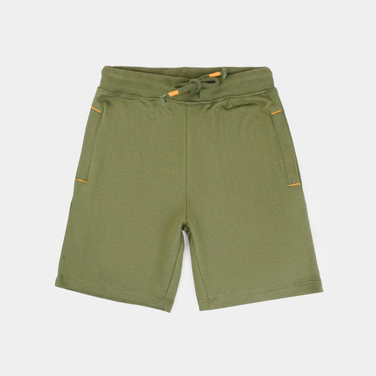Boys Lycra Jersey Shorts (Basic) - Chive