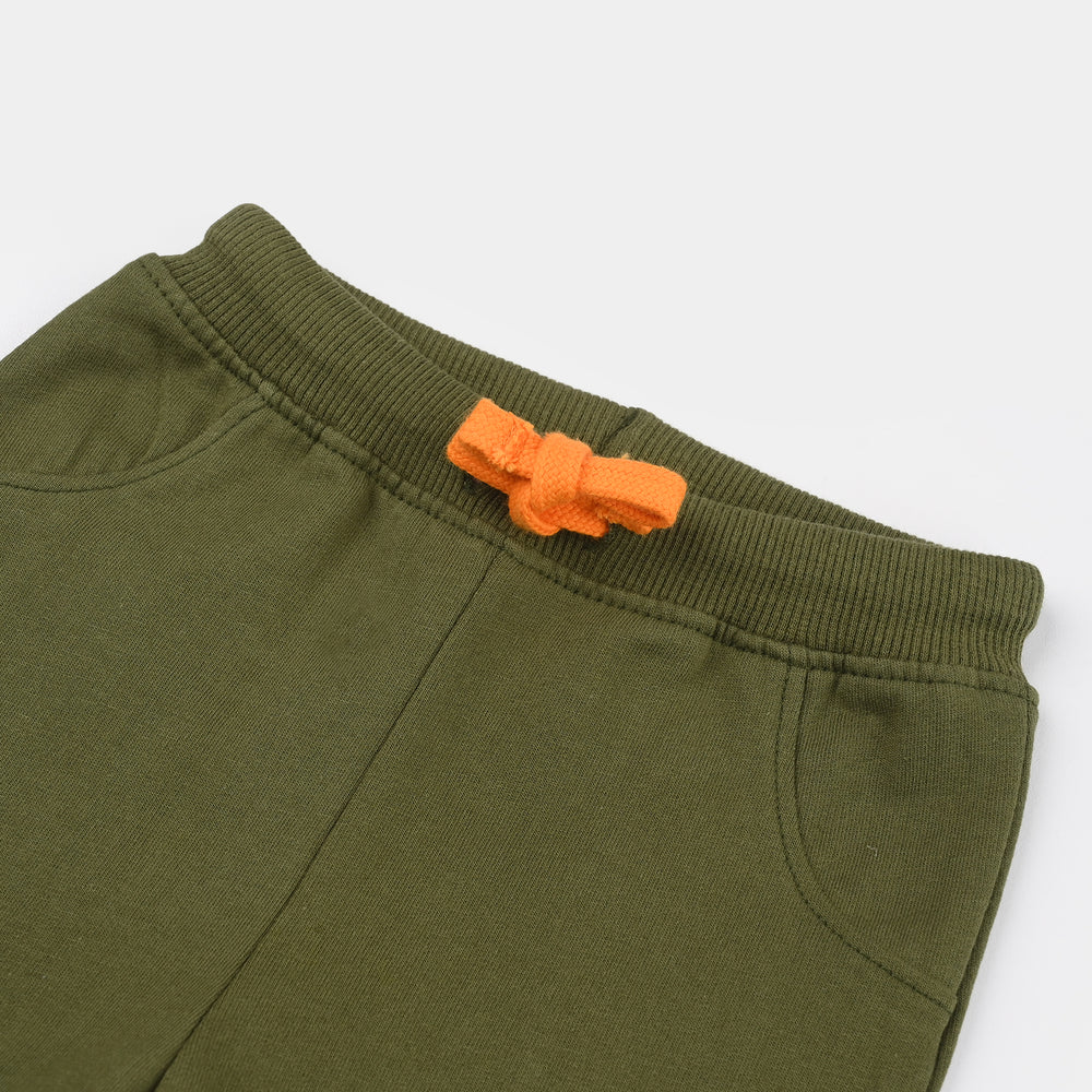 Infant Boys Jersey/Terry Shorts (Cool Vibes) - Olive Green