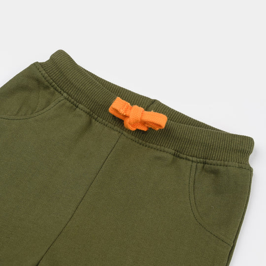 Infant Boys Jersey/Terry Shorts (Cool Vibes) - Olive Green