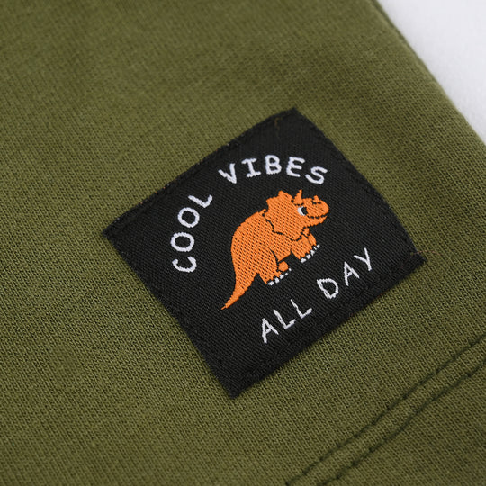 Infant Boys Jersey/Terry Shorts (Cool Vibes) - Olive Green