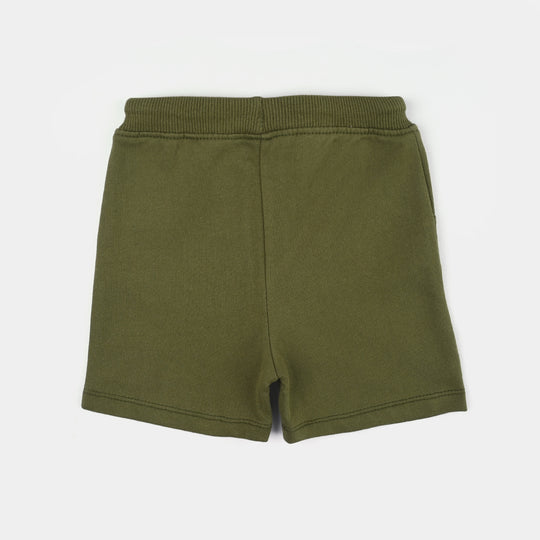 Infant Boys Jersey/Terry Shorts (Cool Vibes) - Olive Green