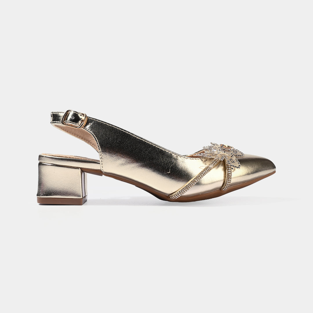 Girls Pumps Heel 131-1-GOLDEN