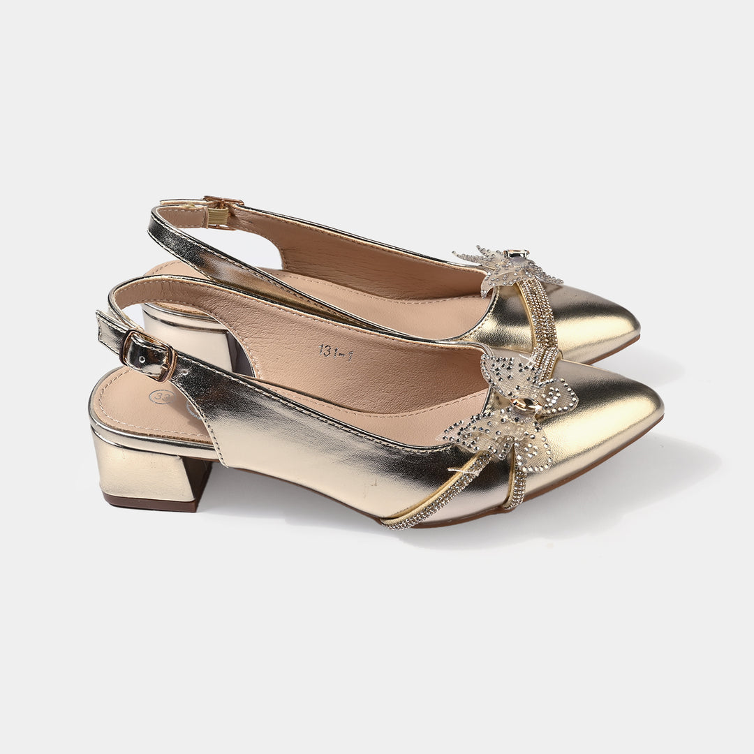 Girls Pumps Heel 131-1-GOLDEN