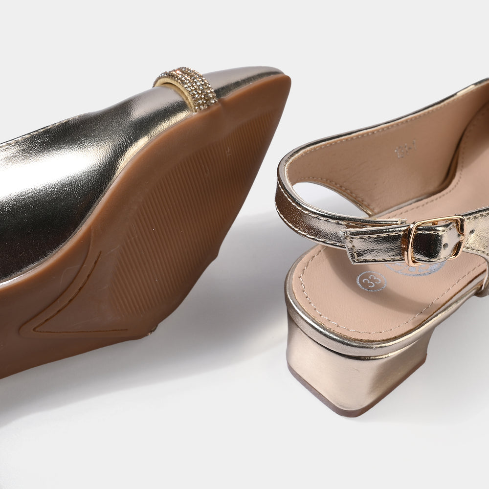 Girls Pumps Heel 131-1-GOLDEN